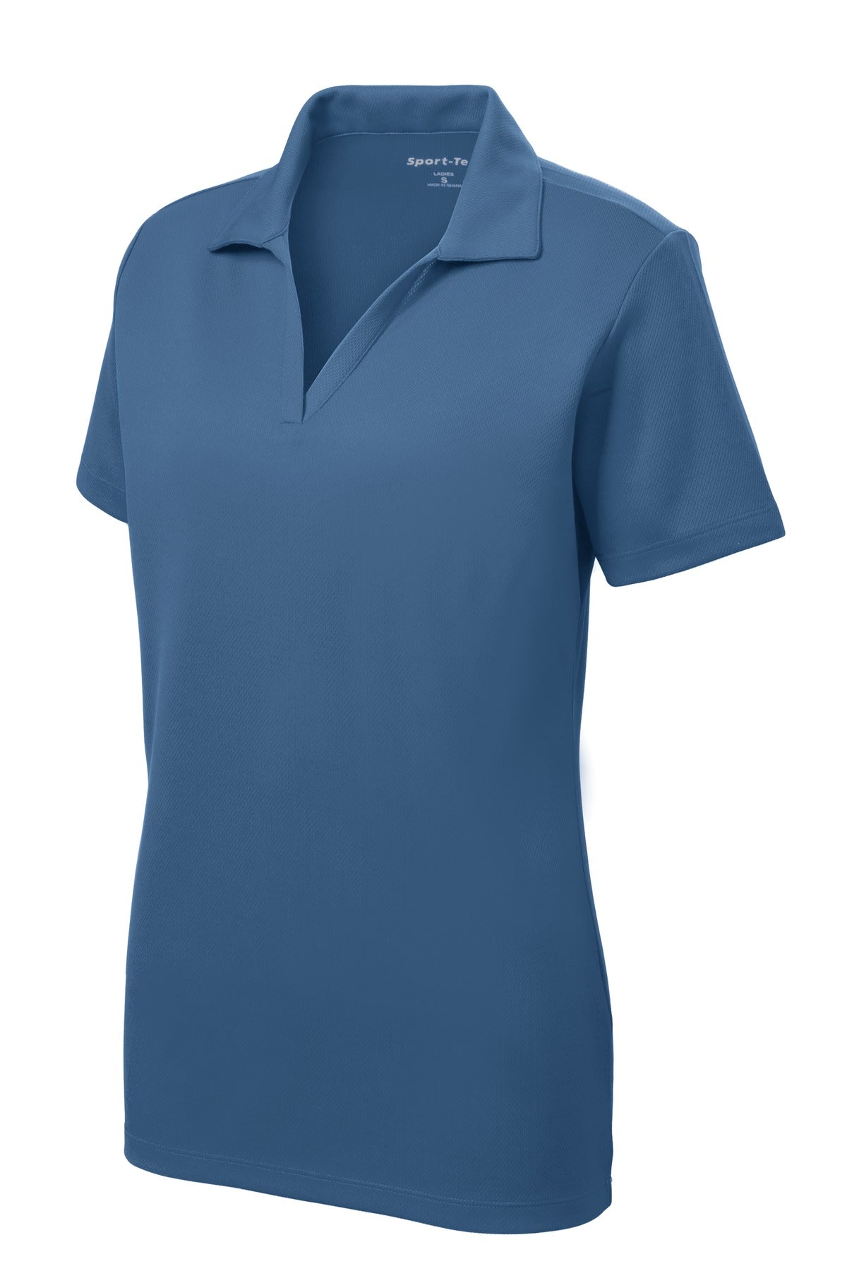 Front View of Dawn Blue Sport-Tek Women's PosiCharge RacerMesh Polo. LST640