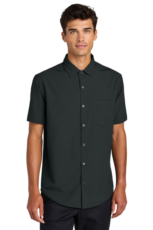 Front View of DBkTrglPrt Mercer+Mettle Short Sleeve UV Capital Tech Shirt MM2006