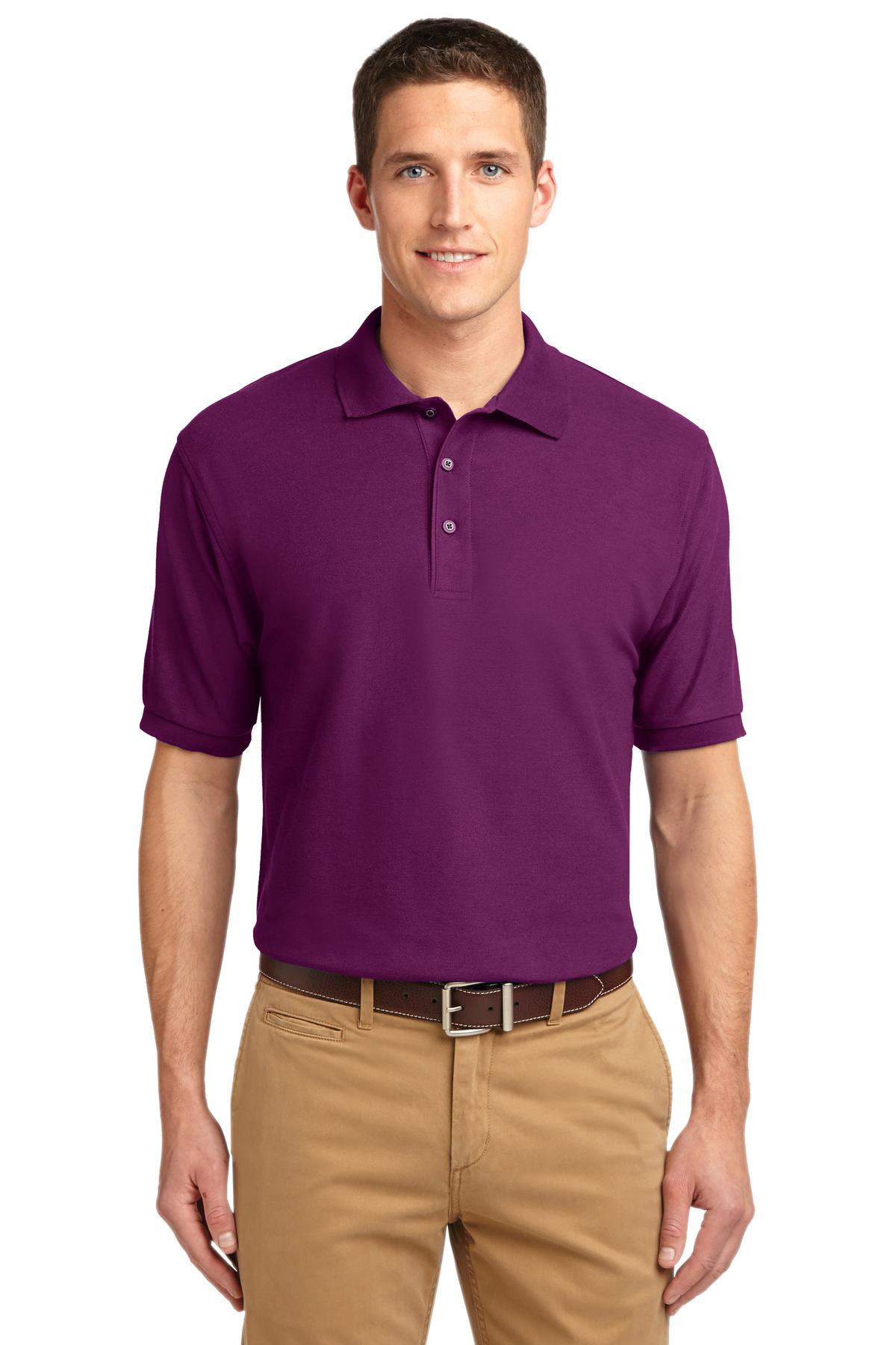 Front View of Deep Berry Port Authority Extended Size Silk Touch Polo K500ES