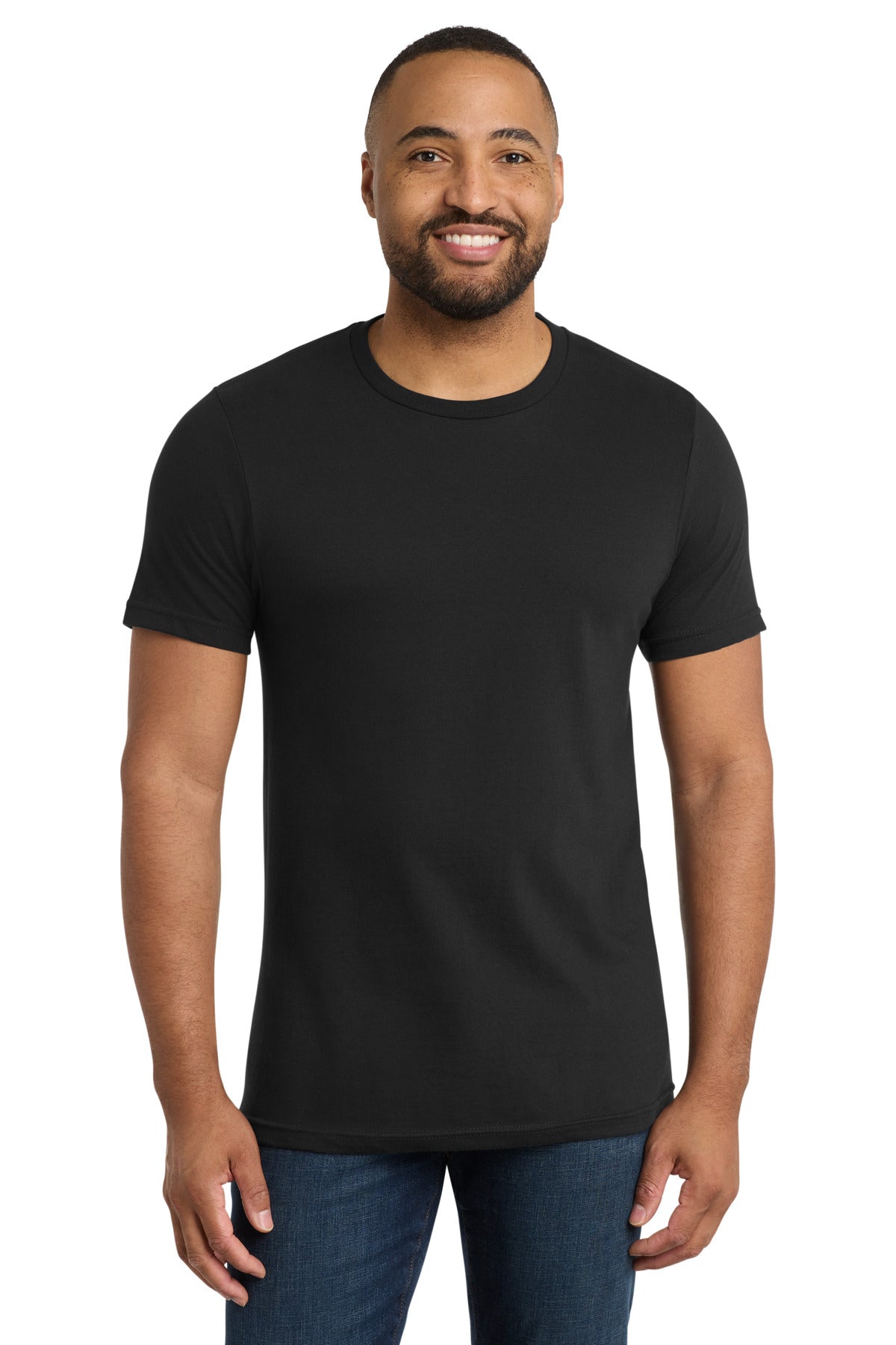 Front View of Deep Black Port & Co Bouncer Tee PC600