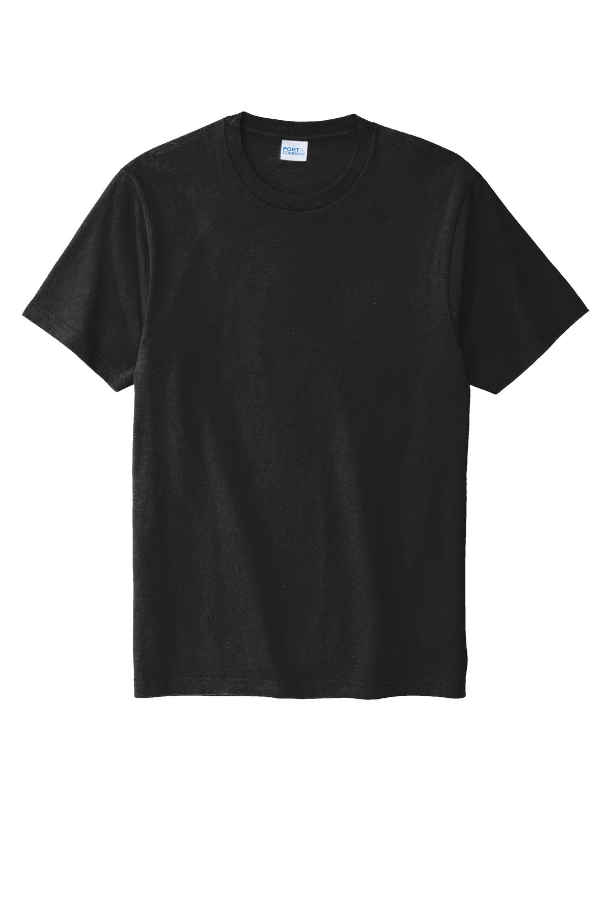 Front View of Deep Black Port & Co Bouncer Tee PC600
