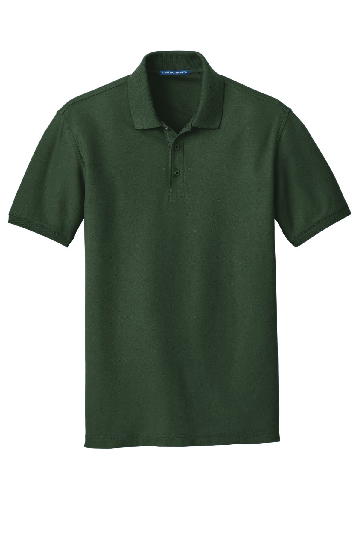 Front View of Deep For Green Port Authority Core Classic Pique Polo. K100