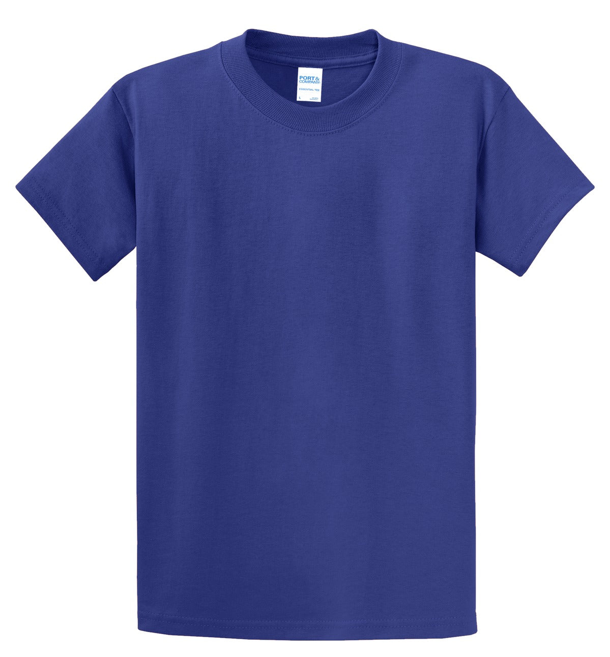 Front View of Deep Marine Port & Co Essential Tee. PC61