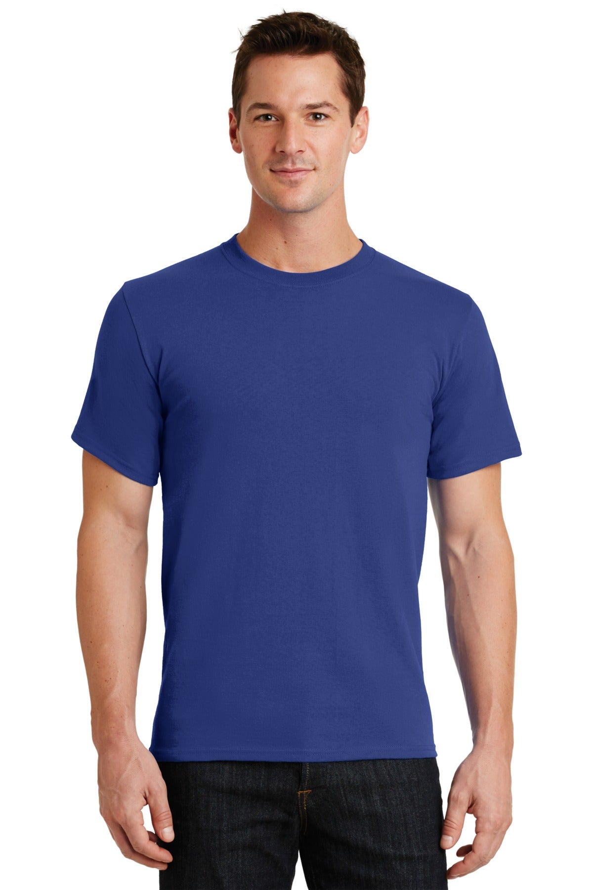 Front View of Deep Marine Port & Co Essential Tee. PC61