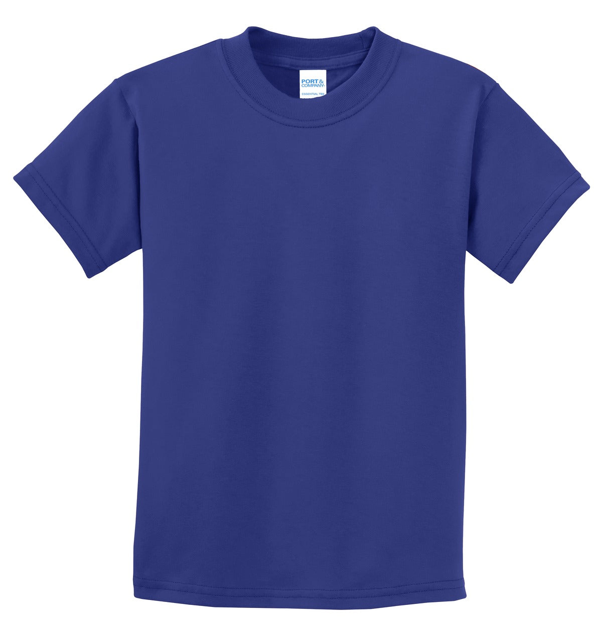 Front View of Deep Marine Port & Co Youth Essential Tee. PC61Y