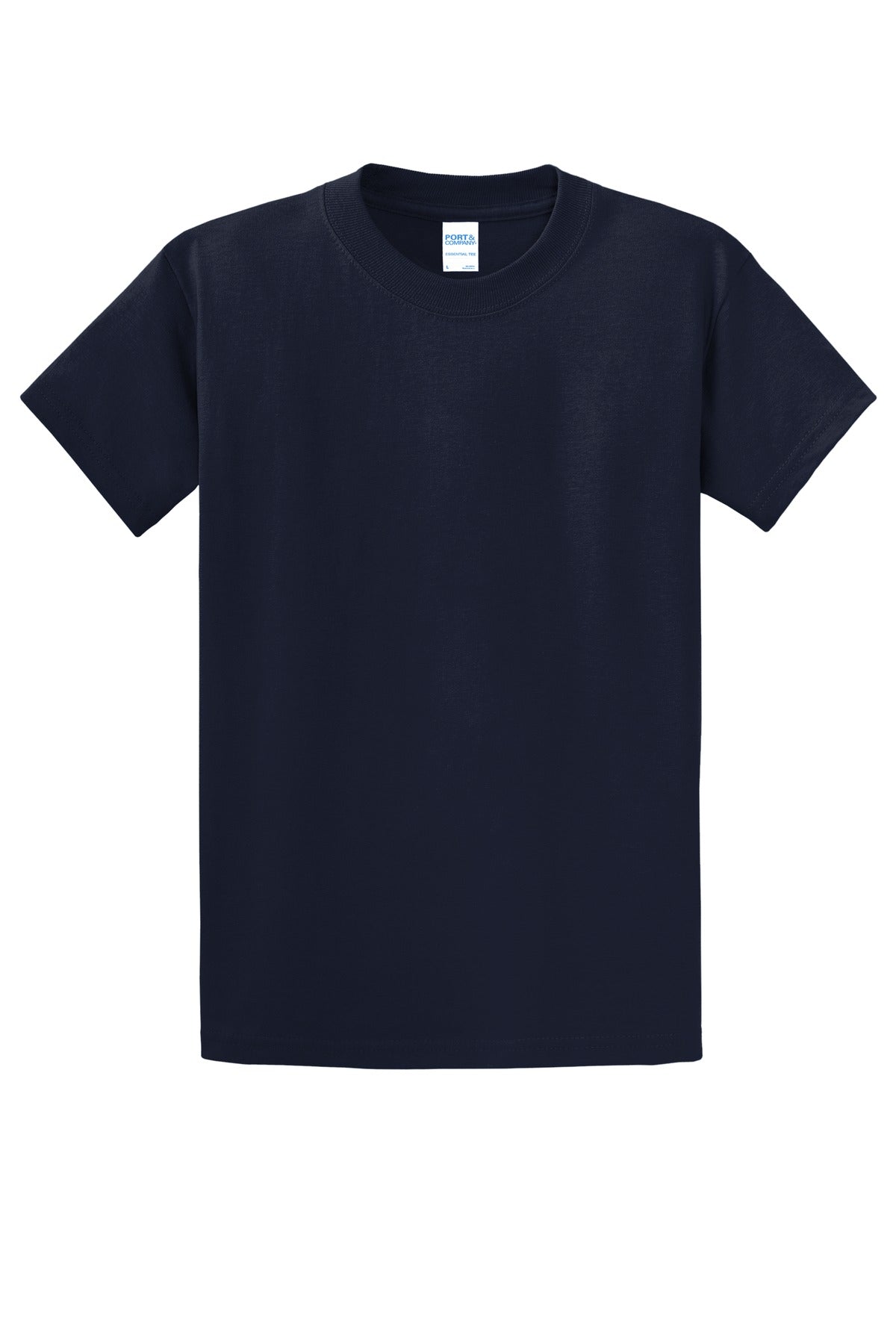Front View of Deep Navy Port & Co Tall Essential Tee. PC61T
