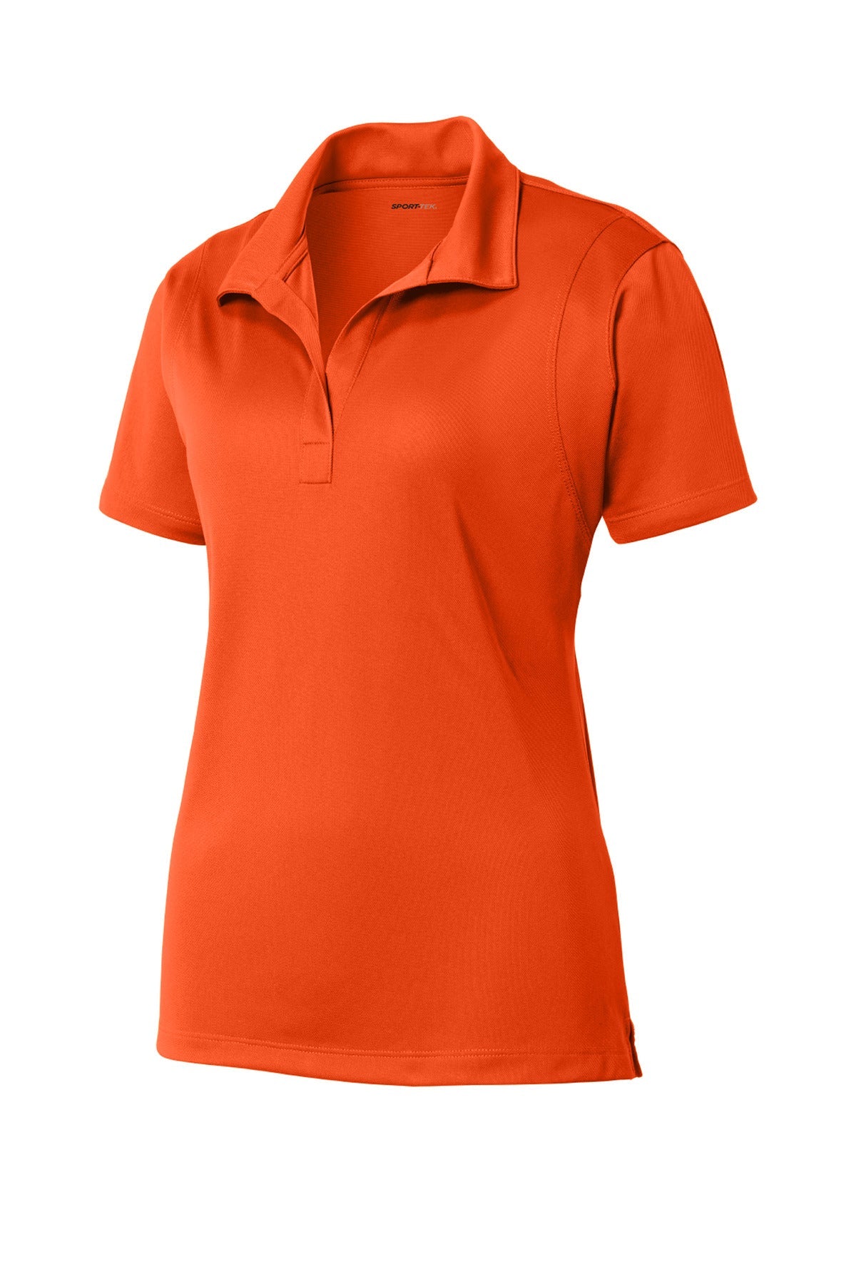 Front View of Deep Orange Sport-Tek Women's Micropique Sport-Wick Polo. LST650