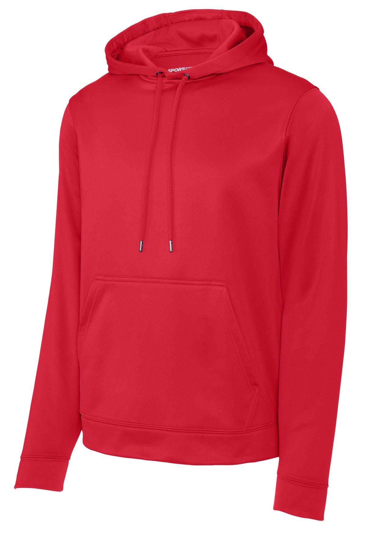 Front View of Deep Red Sport-Tek Sport-Wick Fleece Hooded Pullover. F244