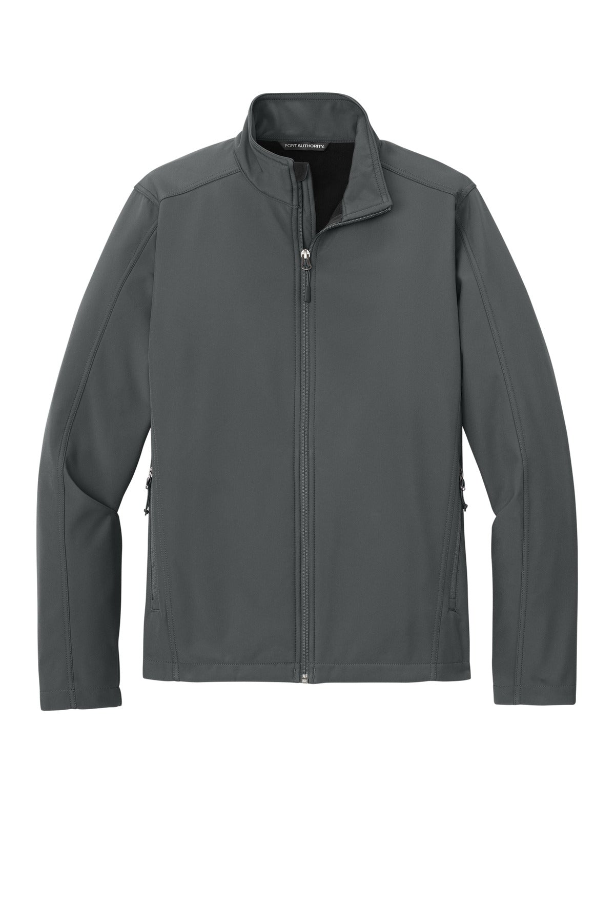 Front View of Deep Smoke Port Authority Core Soft Shell Jacket. J317