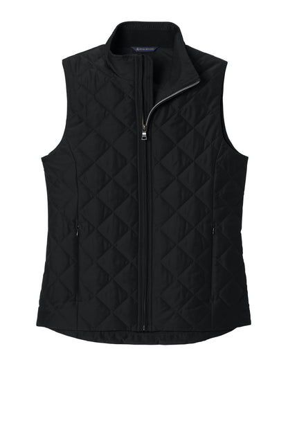 Front View of DeepBlack Brooks Brothers Women's Quilted Vest BB18603