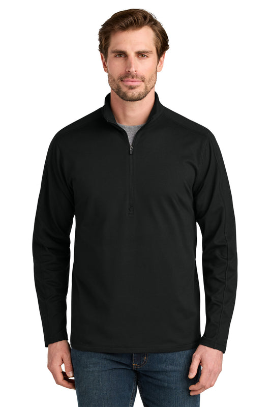 Front View of DeepBlack Eddie Bauer Adventurer 1/4-Zip EB120