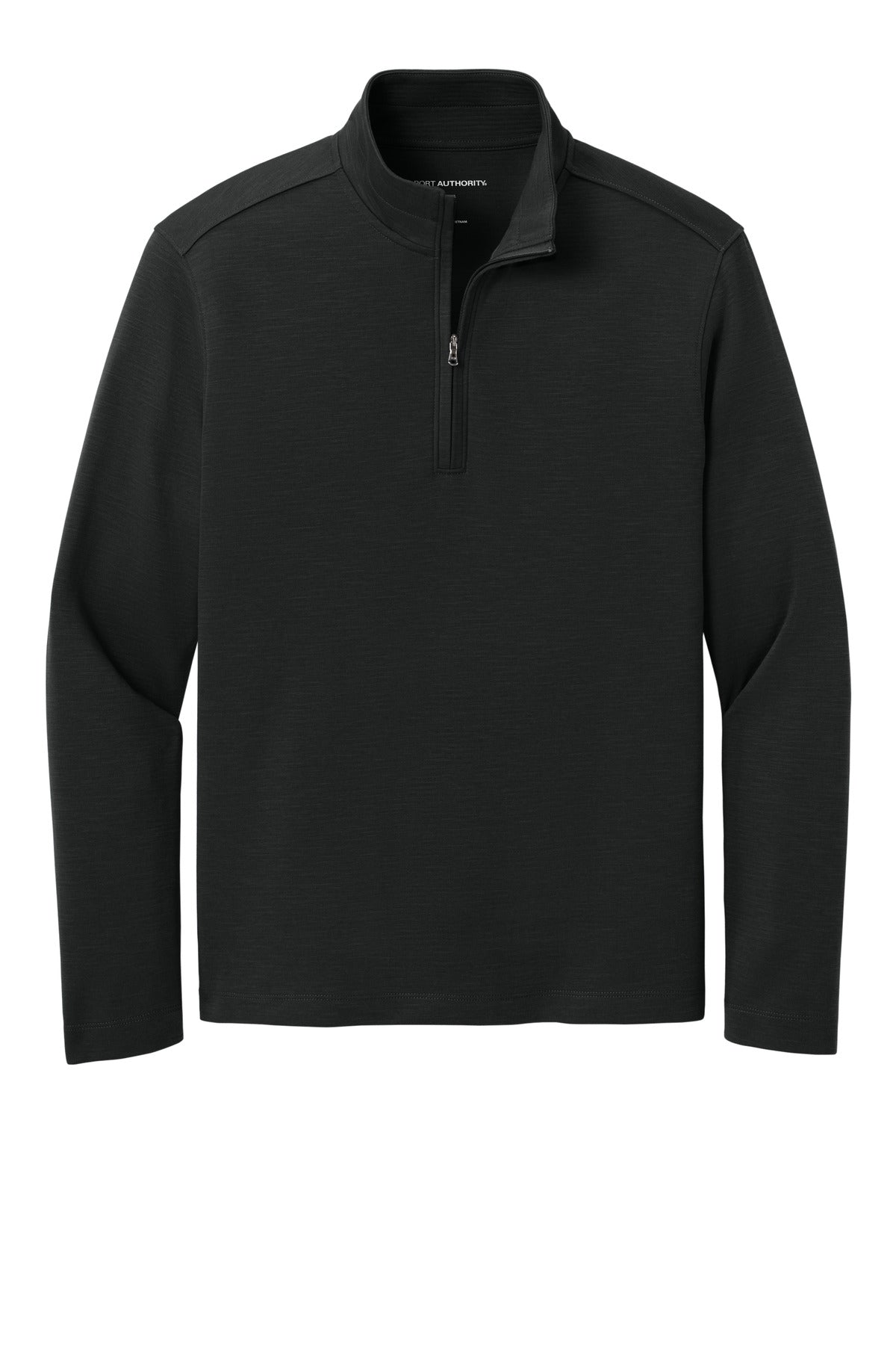 Front View of DeepBlack Port Authority Breakwater 1/4-Zip Pullover K820