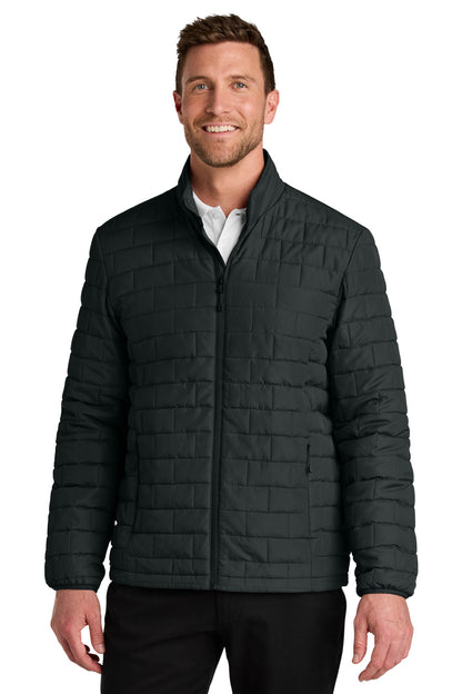 Front View of DeepBlack Port Authority C-FREE Brick Jacket J854