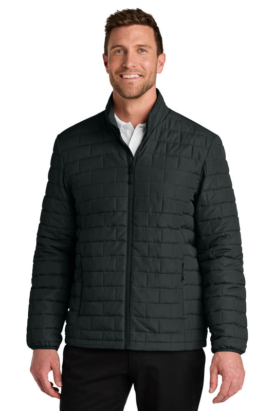Front View of DeepBlack Port Authority C-FREE Brick Jacket J854