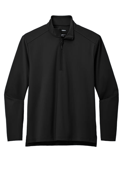 Front View of DeepBlack Port Authority C-FREE Double Knit 1/4-Zip K880