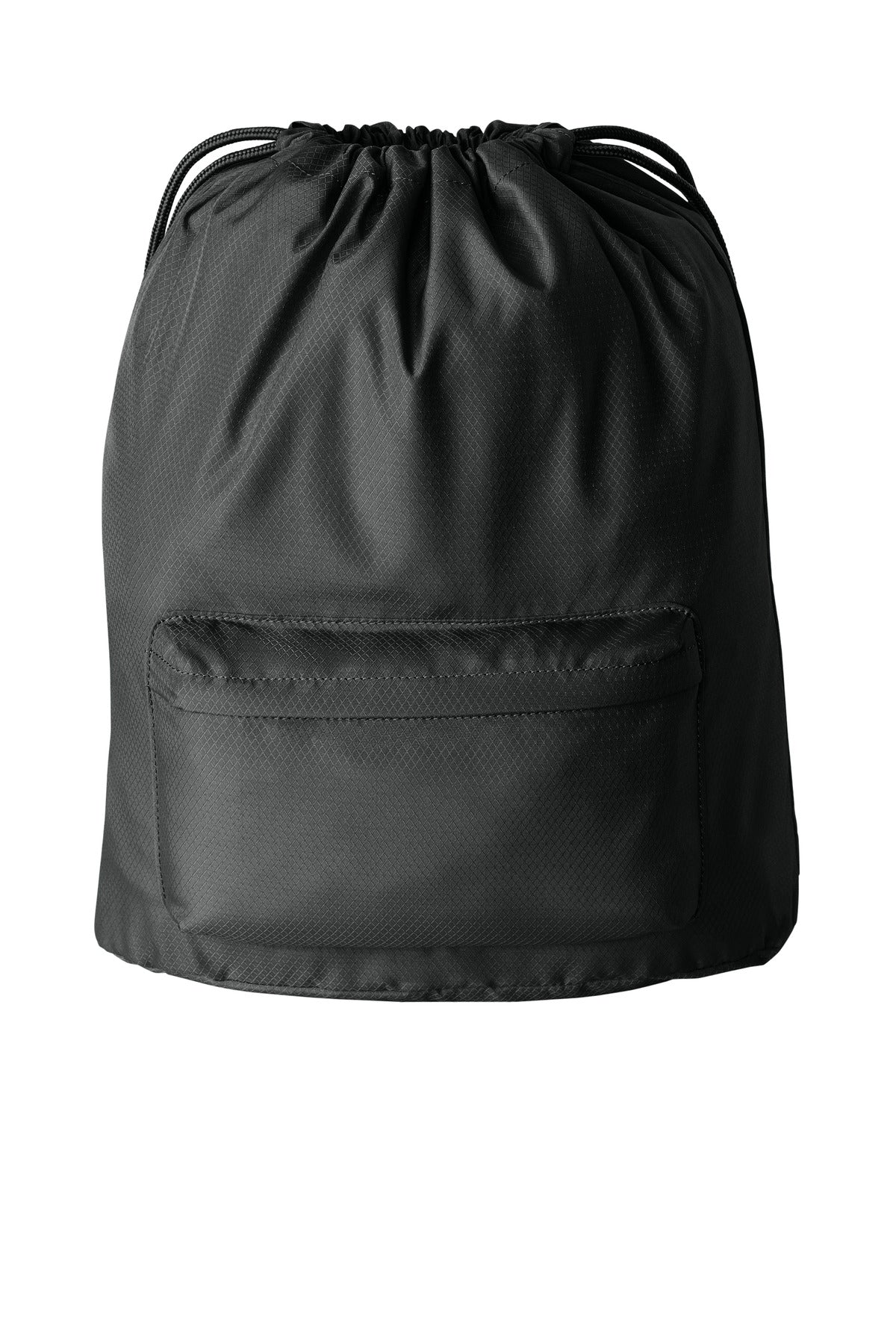 Front View of DeepBlack Port Authority Diamond Pocket Cinch BG637