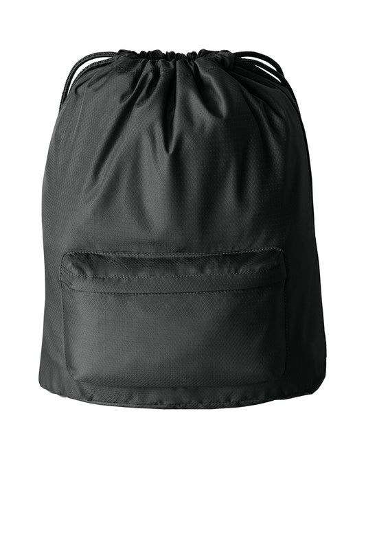 Front View of DeepBlack Port Authority Diamond Pocket Cinch BG637