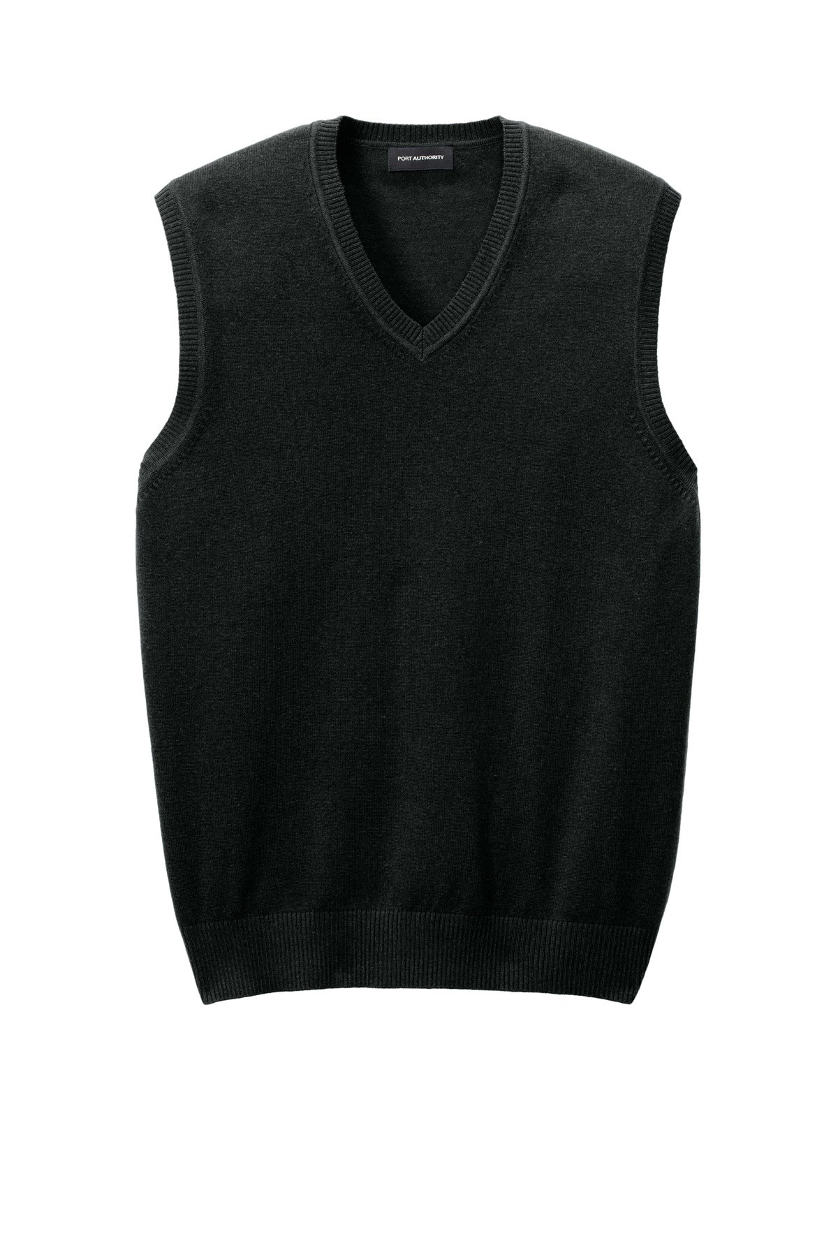 Front View of DeepBlack Port Authority Easy Care Sweater Vest SW2860