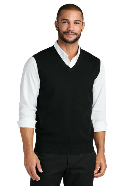 Front View of DeepBlack Port Authority Easy Care Sweater Vest SW2860