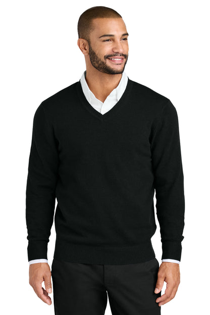 Front View of DeepBlack Port Authority Easy Care V-Neck Sweater SW2850