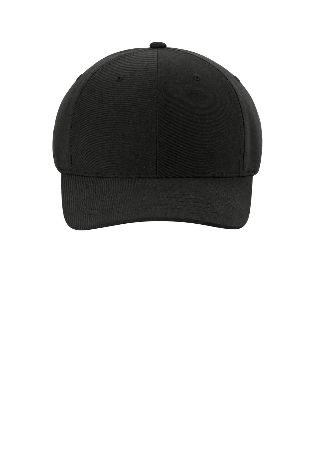 Front View of DeepBlack Port Authority Flexfit NU Cap C988