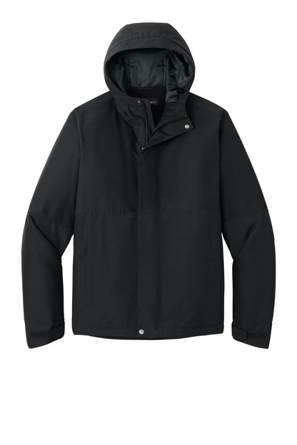 Front View of DeepBlack Port Authority Insulated Heavy Ripstop Jacket J721