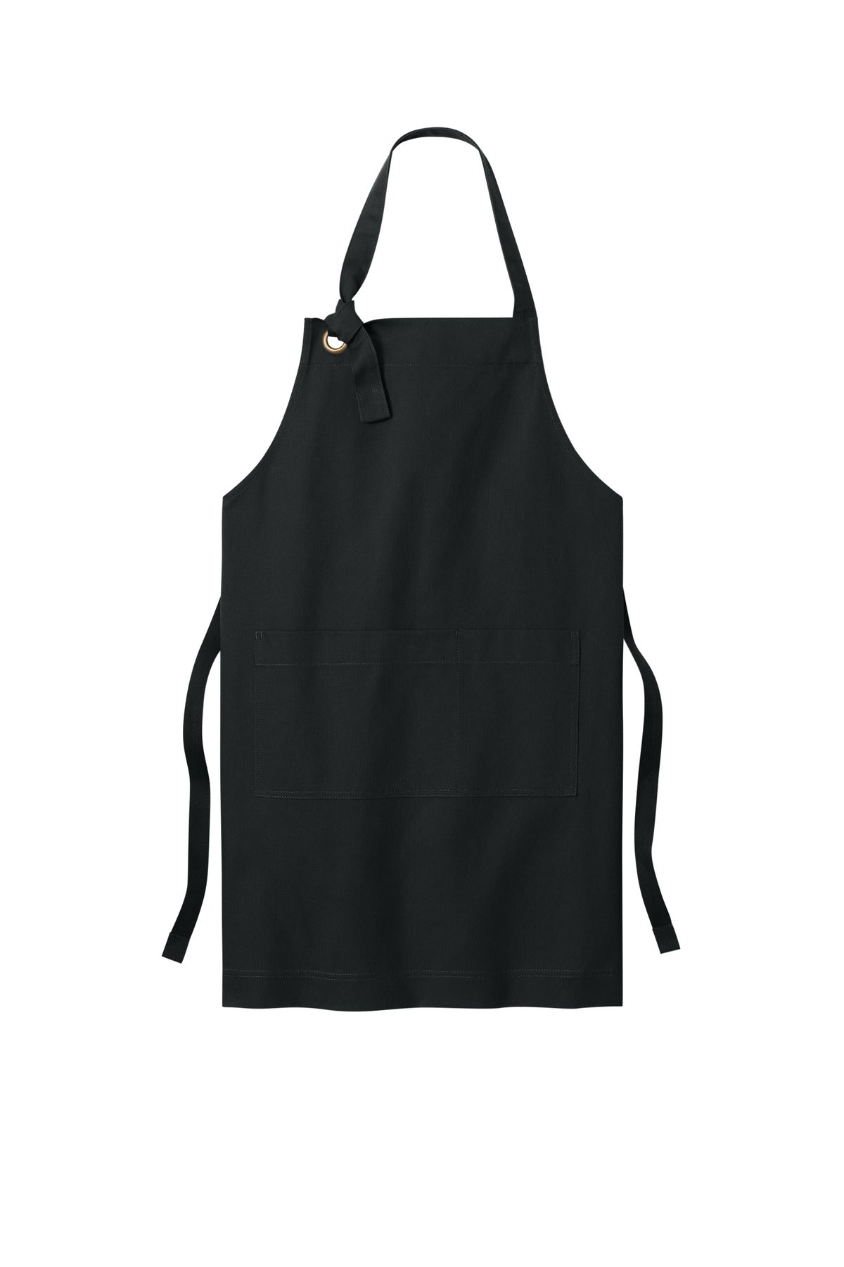 Front View of DeepBlack Port Authority Signature Heavy Twill Bib Apron A900