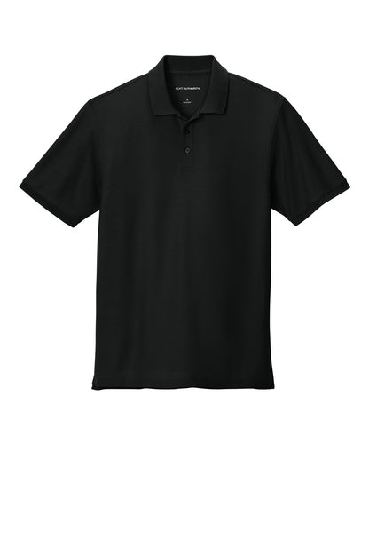 Front View of DeepBlack Port Authority Tall Wearever Signature Pique Polo TLK200