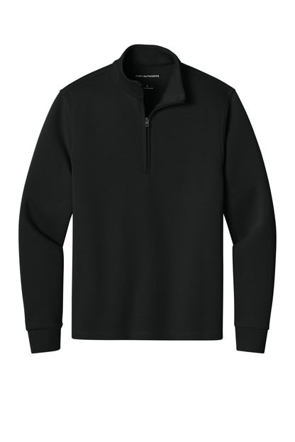 Front View of DeepBlack Port Authority Wearever Signature Double Pique 1/4-Zip K210
