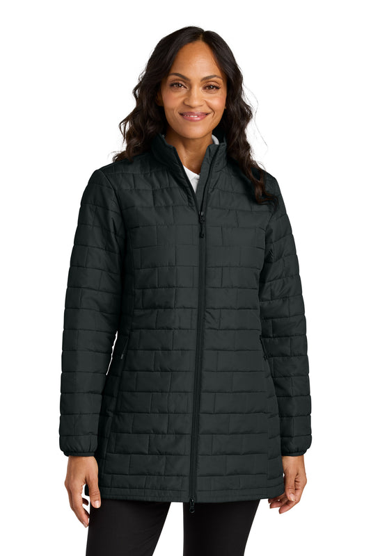 Front View of DeepBlack Port Authority Women's C-FREE Brick Jacket L854