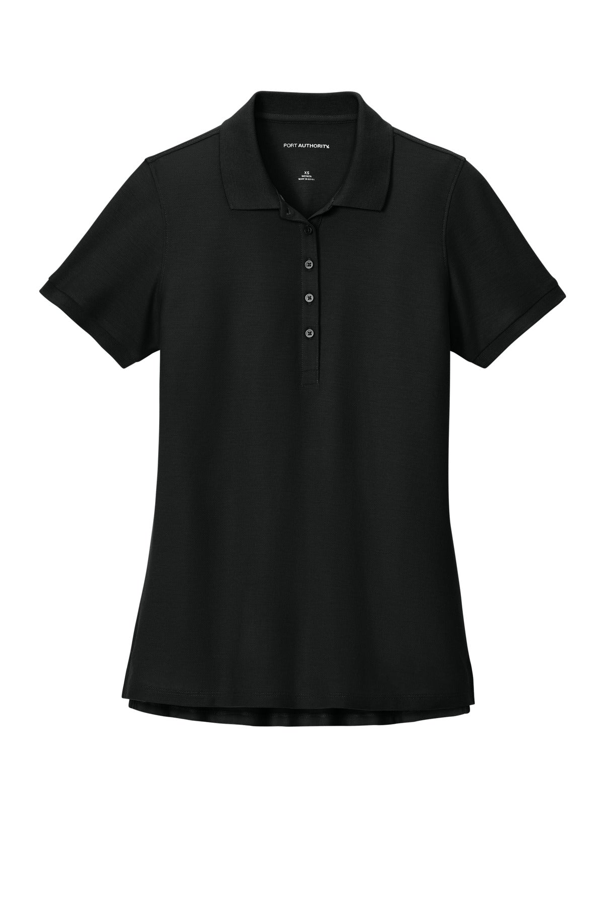 Front View of DeepBlack Port Authority Women's Wearever Signature Pique Polo LK200