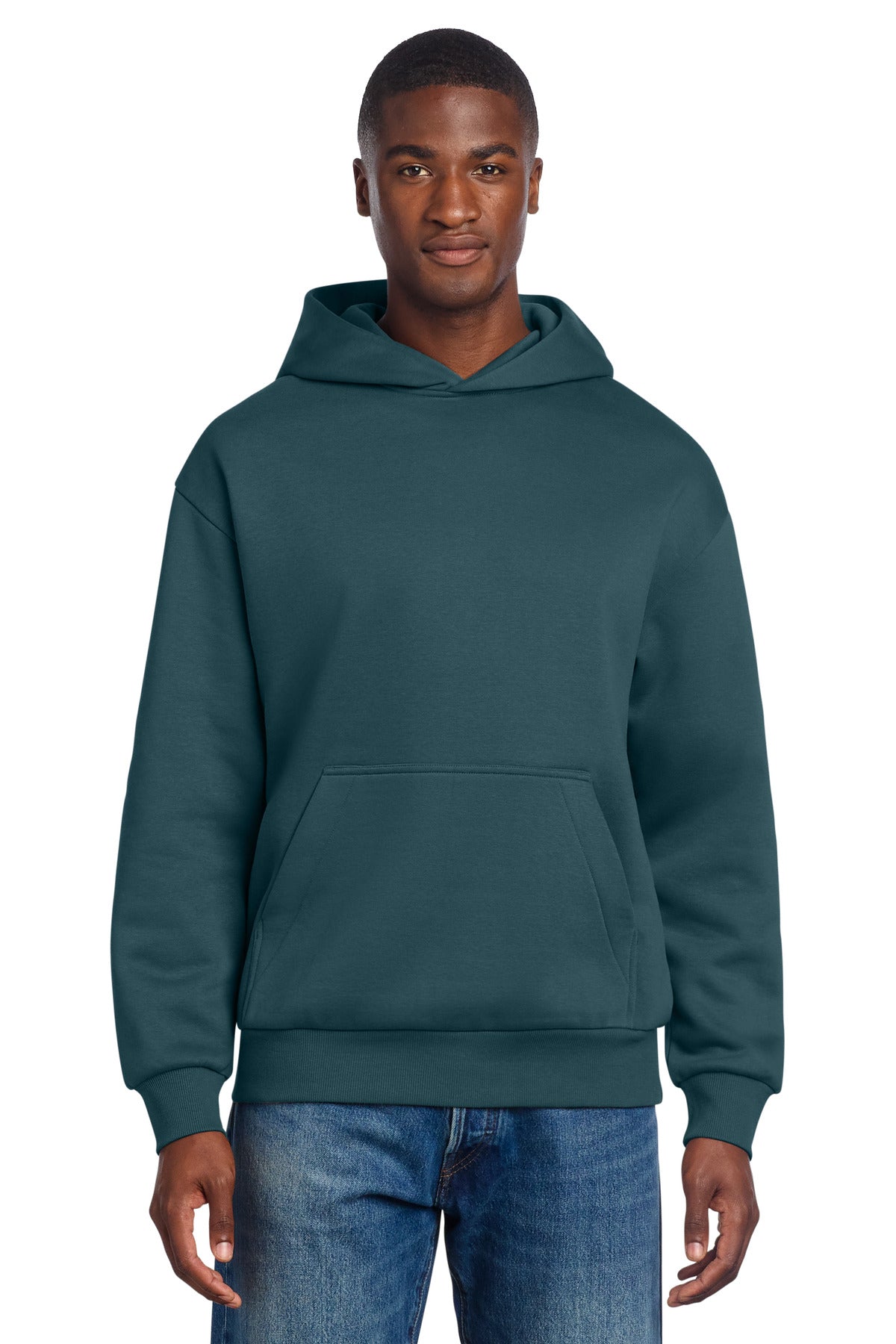Front View of DeepCyan District V.I.T. Heavyweight Fleece Hoodie DT6150
