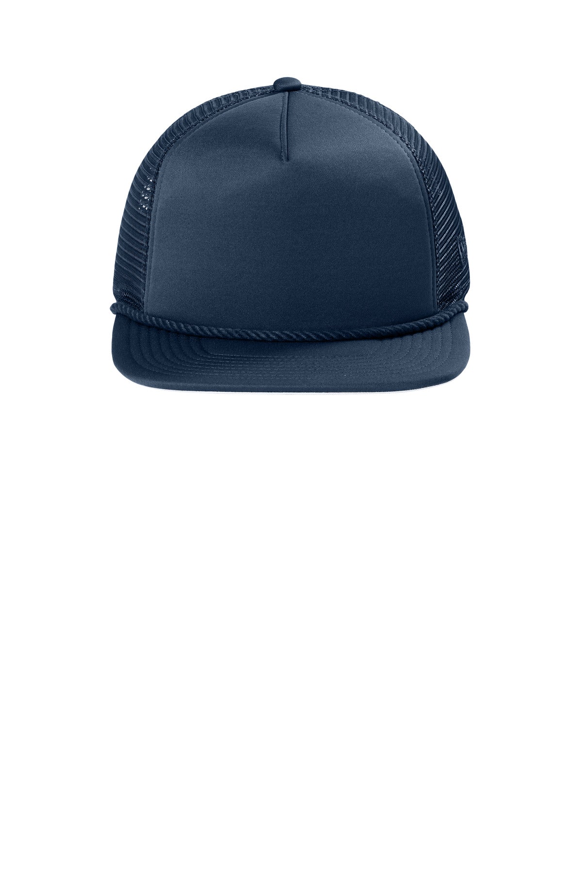 Front View of DeepNavy New Era Foam Rope Trucker Cap NE410