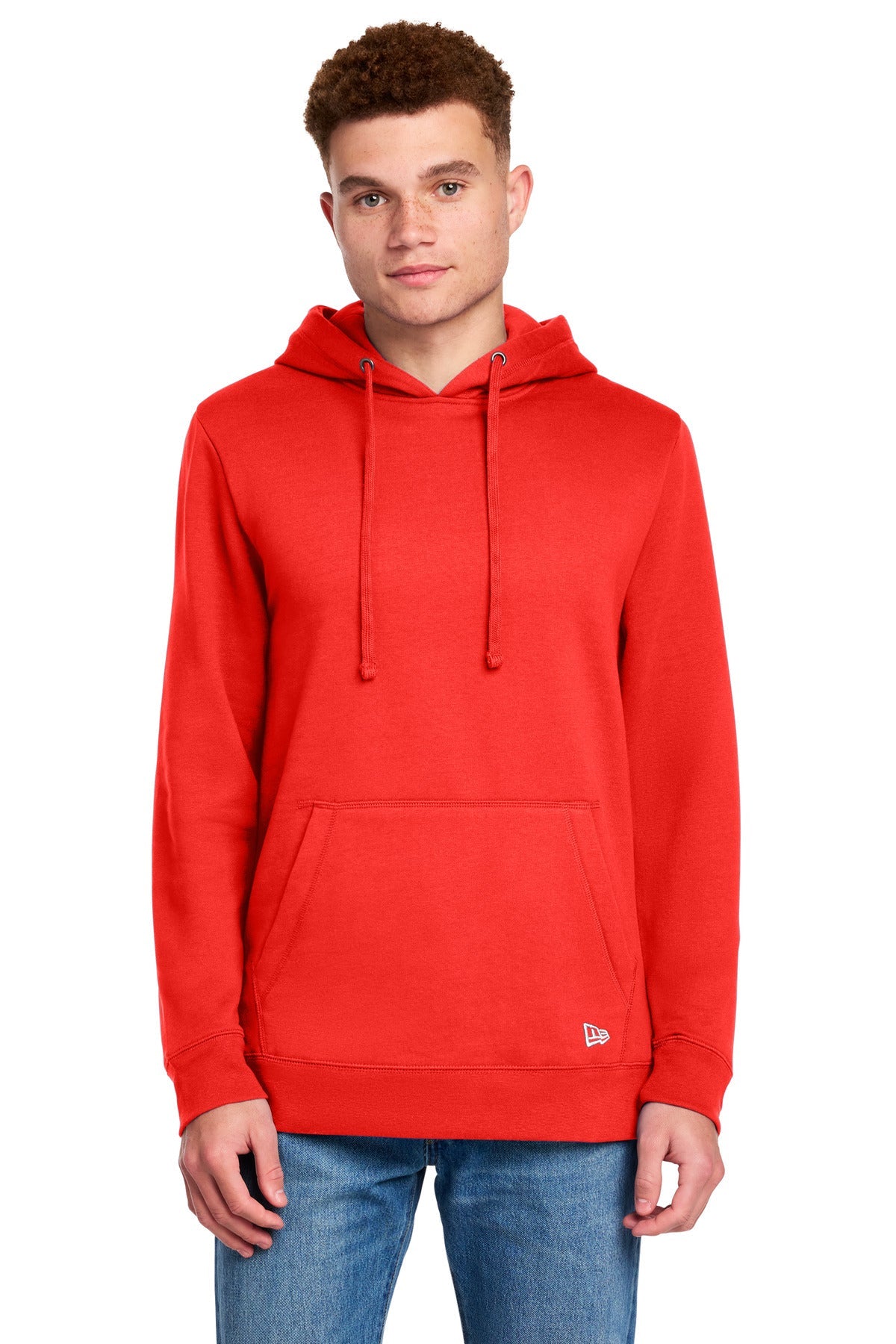 Front View of DeepOrange New Era Comeback Fleece Pullover Hoodie NEA550