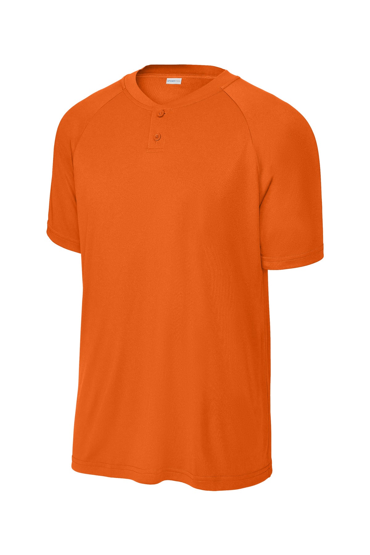 Front View of DeepOrange Sport-Tek PosiCharge Competitor 2-Button Henley ST359