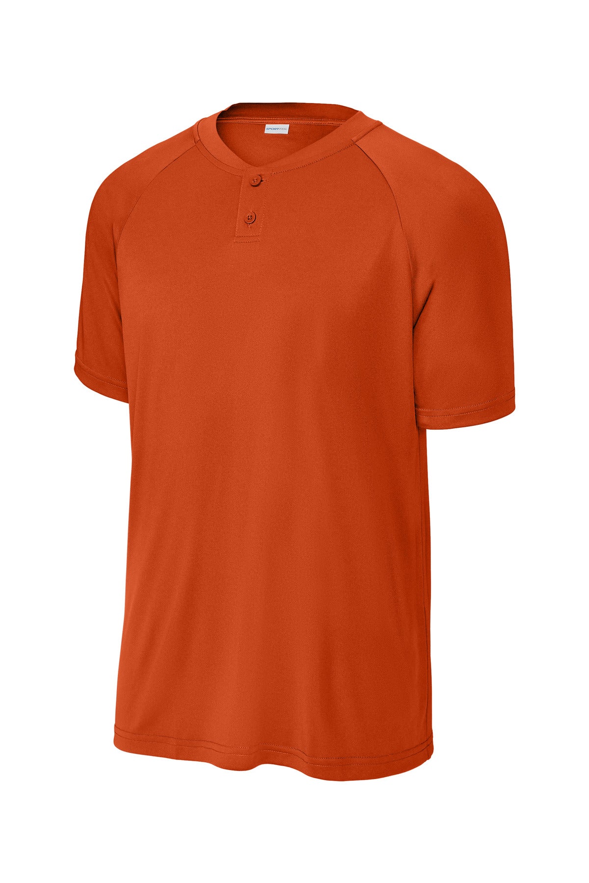 Front View of DeepOrange Sport-Tek PosiCharge Competitor 2-Button Henley ST359