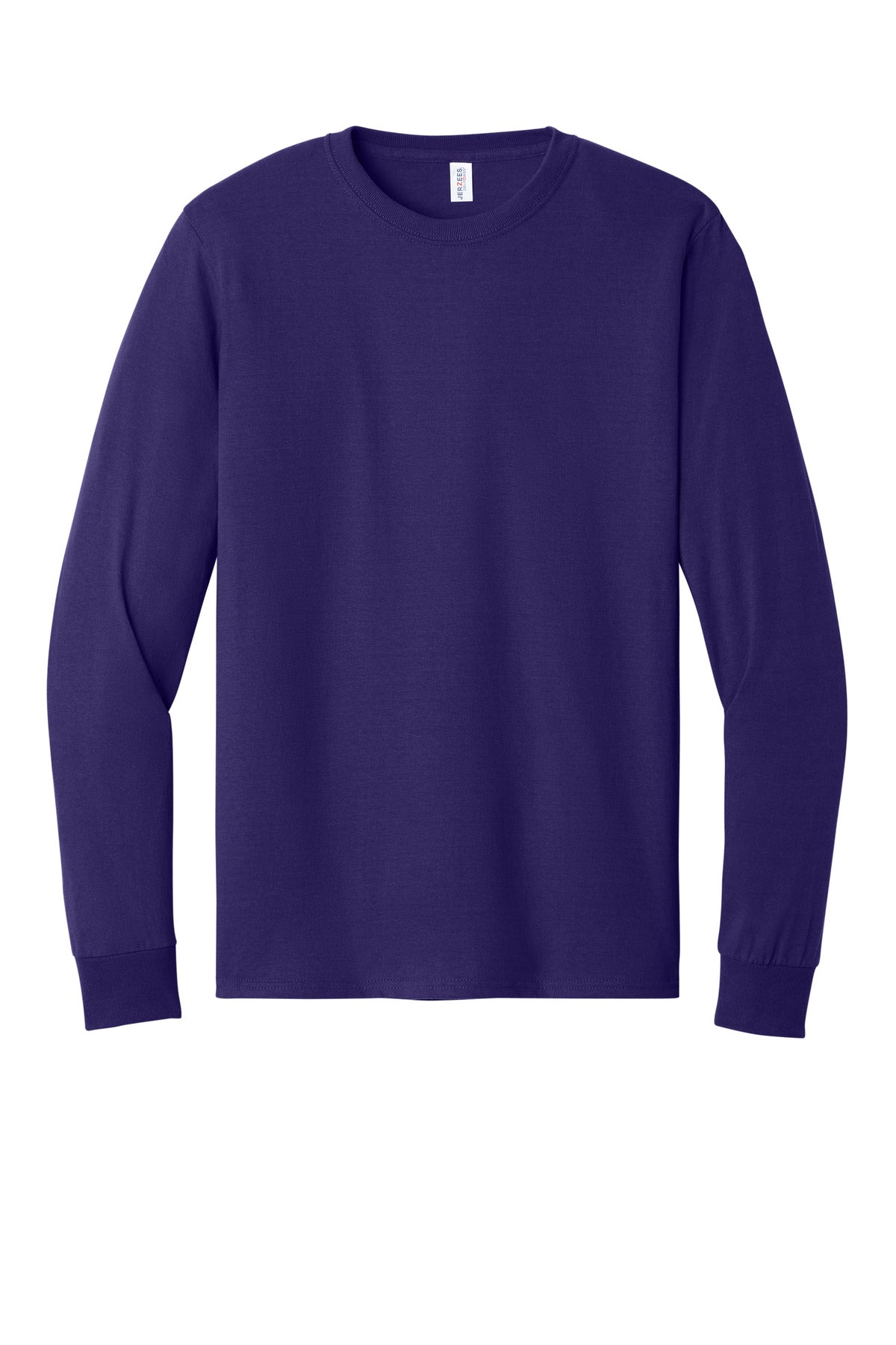 Front View of DeepPurple Jerzees - Dri-Power 50/50 Cotton/Poly Long Sleeve T-Shirt. 29LS