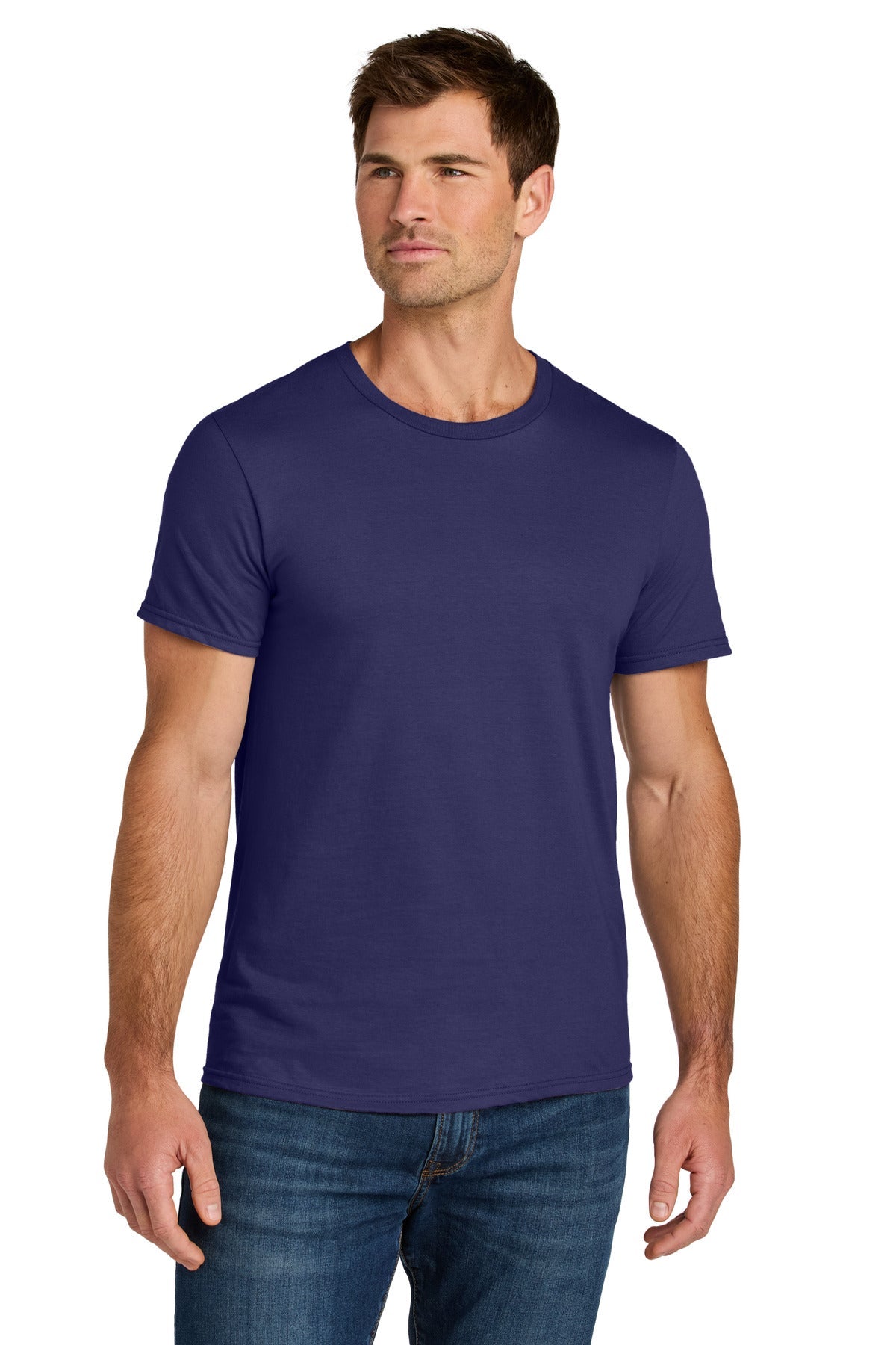 Front View of DeepPurple Jerzees Ultimate Unisex Ring Spun T-Shirt IC46M