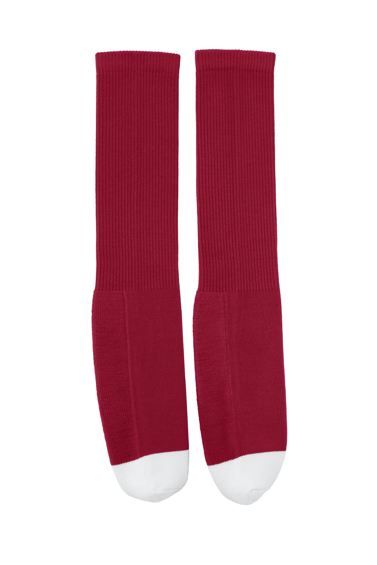 Front View of DeepRed Sport-Tek All Sport OTC Socks STA05