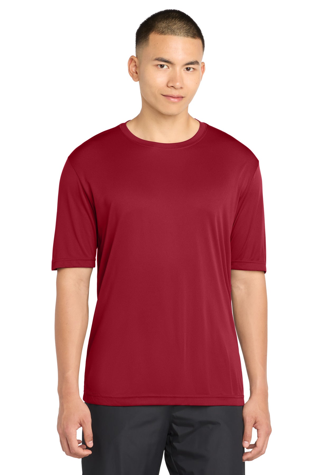 Front View of DeepRed Sport-Tek PosiCharge Competitor Tee. ST350