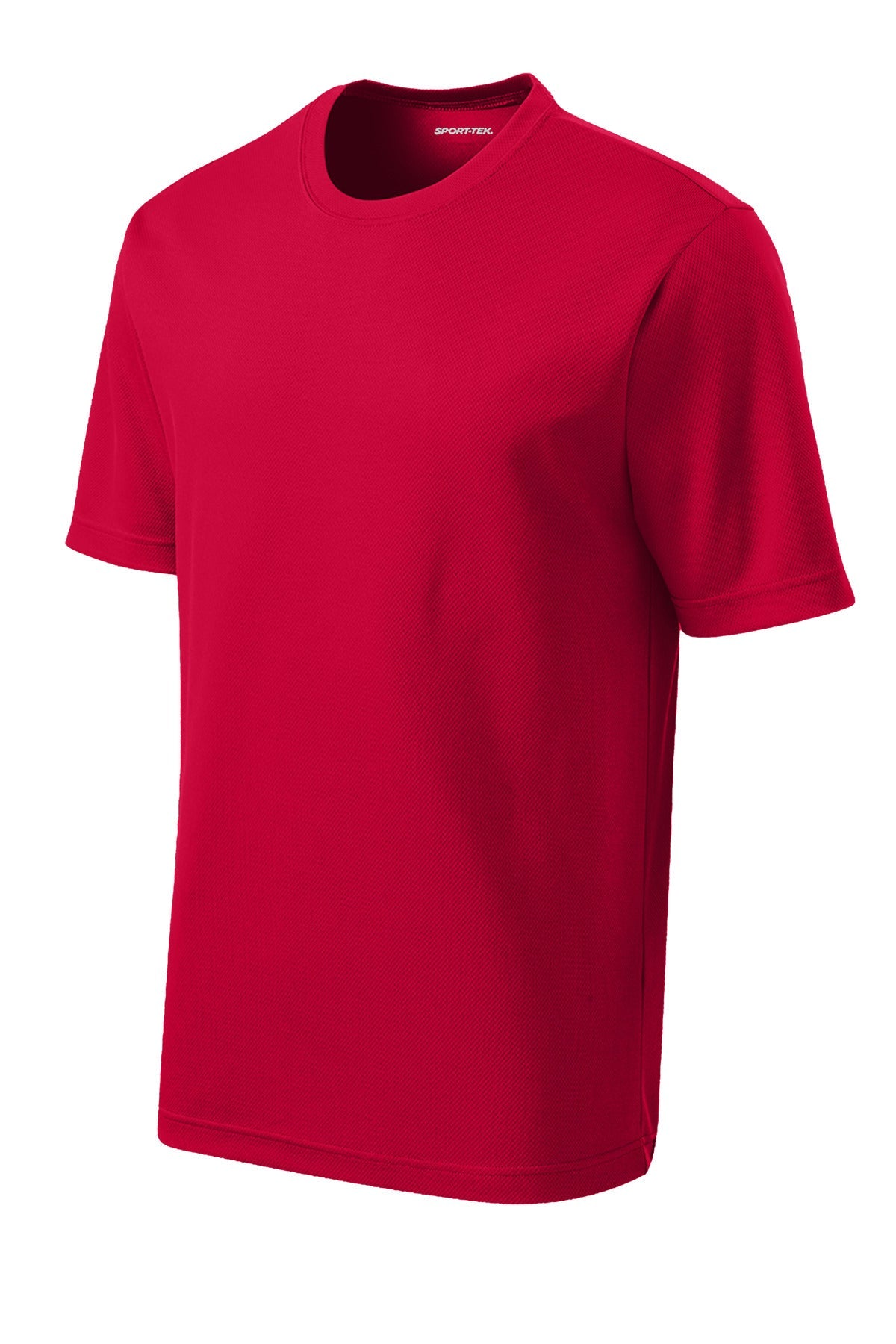 Front View of DeepRed Sport-Tek PosiCharge RacerMesh Tee. ST340