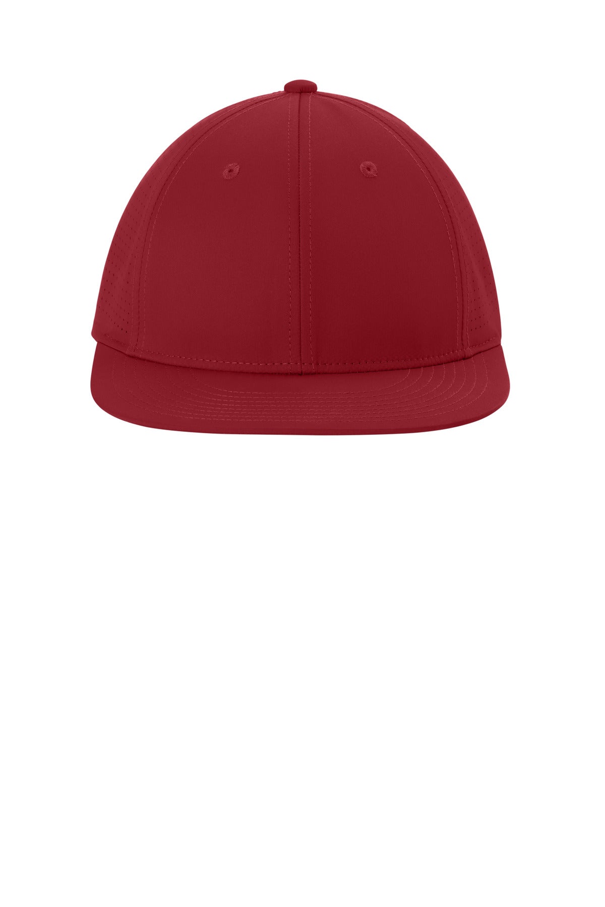 Front View of DeepRed Sport-Tek Pro-Cut Stretch-Tek Cap STC64