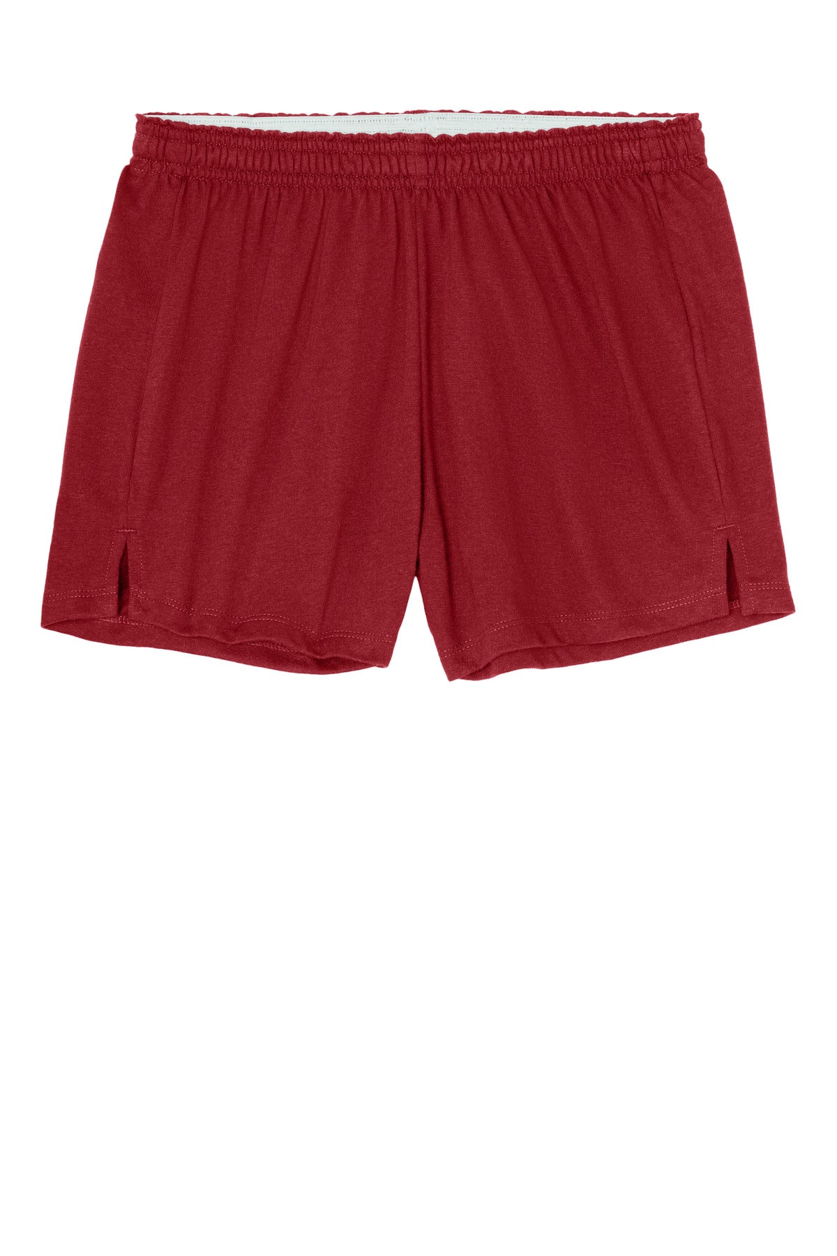 Front View of DeepRed Sport-Tek Women's Jersey Knit Squad Short LST311