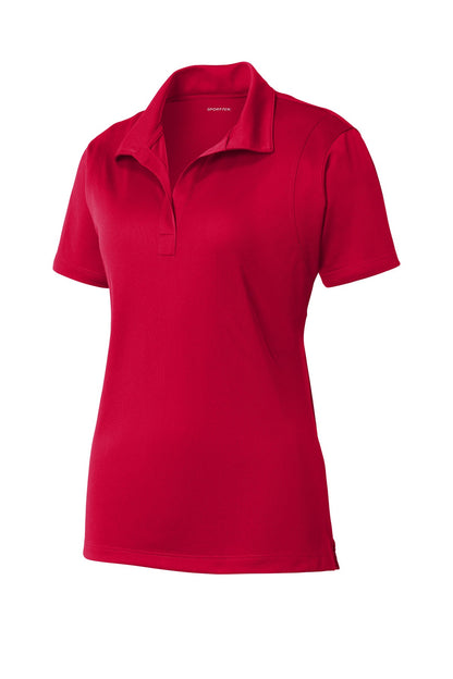 Front View of DeepRed Sport-Tek Women's Micropique Sport-Wick Polo. LST650