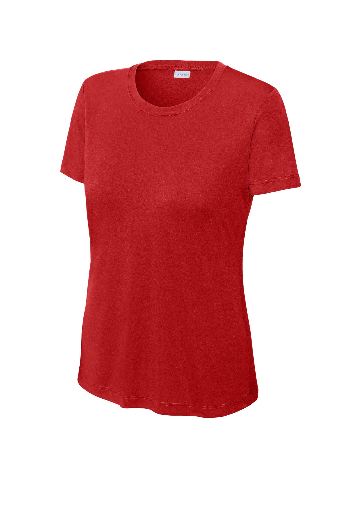 Front View of DeepRed Sport-Tek Women's PosiCharge Competitor Tee. LST350
