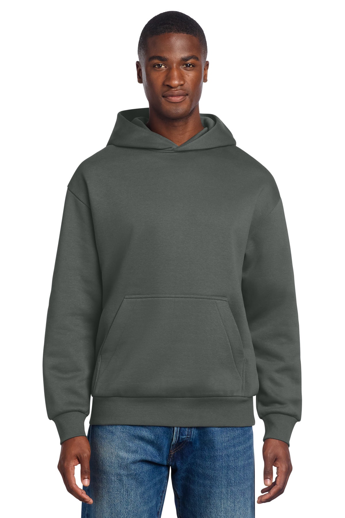 Front View of DeepSmoke District V.I.T. Heavyweight Fleece Hoodie DT6150