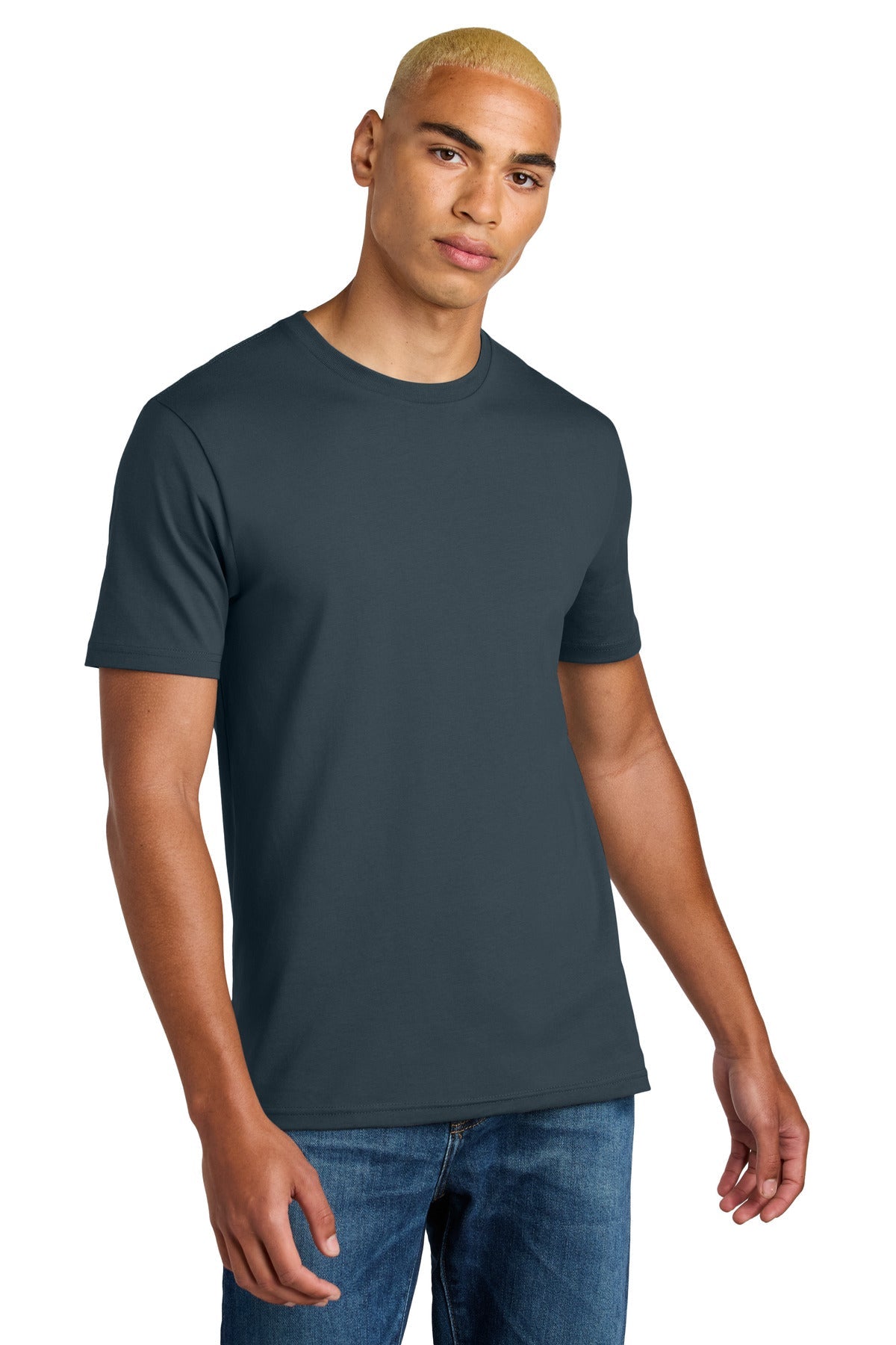 Front View of DeepStlBlu District Perfect Weight Icon Tee DT106