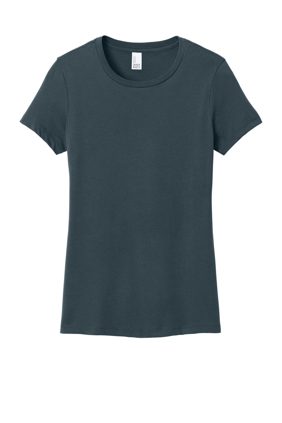Front View of DeepStlBlu District Women's Perfect Weight Tee. DM104L