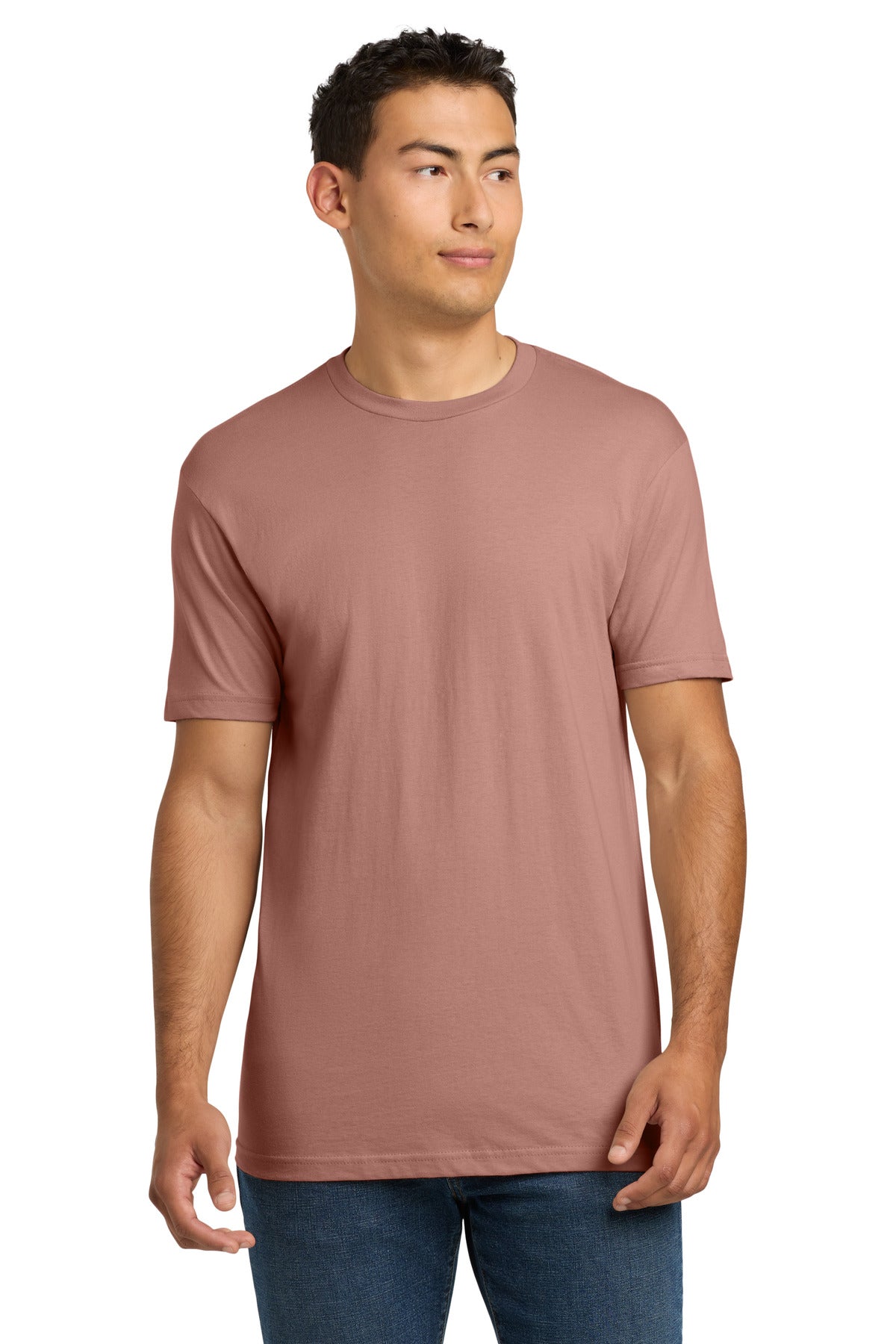 Front View of DesertPink Next Level Apparel Adult Cotton Tee. NL3600