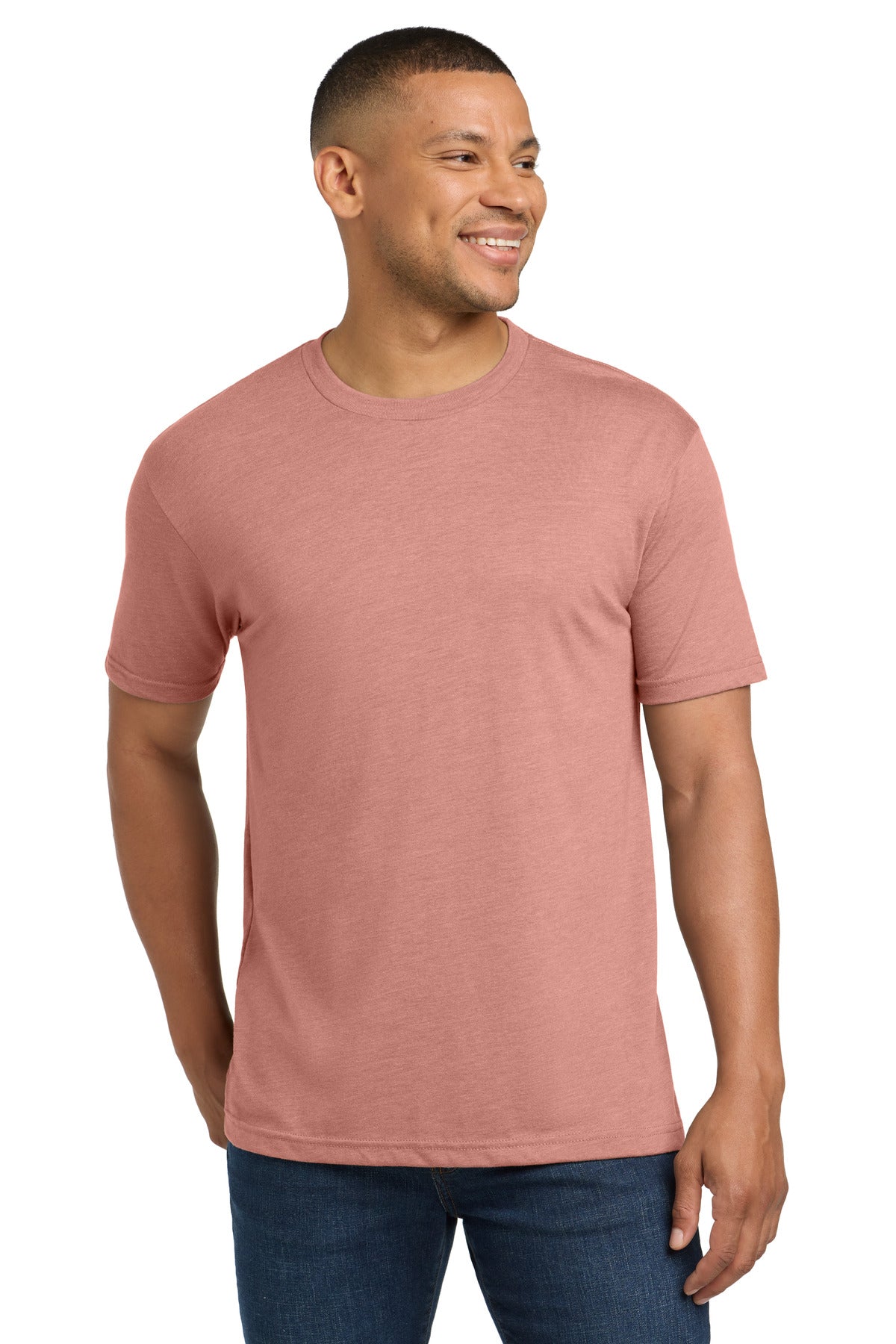 Front View of DesertPink Next Level Apparel Adult Tri-Blend Tee. NL6010